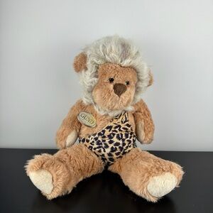 Gund 1990 Tarz Caveman Lion Monkey 14” Leopard Print Outfit Plush Stuffed Animal